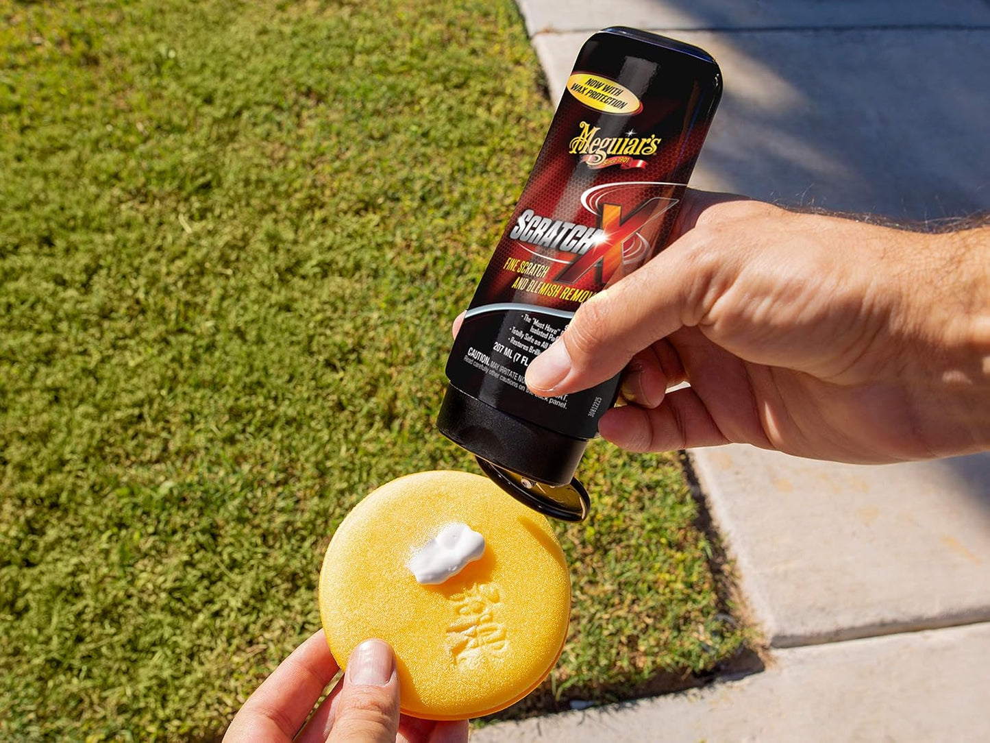 Meguiar’s Scratch-X, Car Scratch Remover, Car Paint Scratch Repair for Fine Scratches & Blemishes, Restores Clarity, Use On Glossy Exterior Paint and Clear Coats On Trucks & Suvs - 7 Oz Bottle