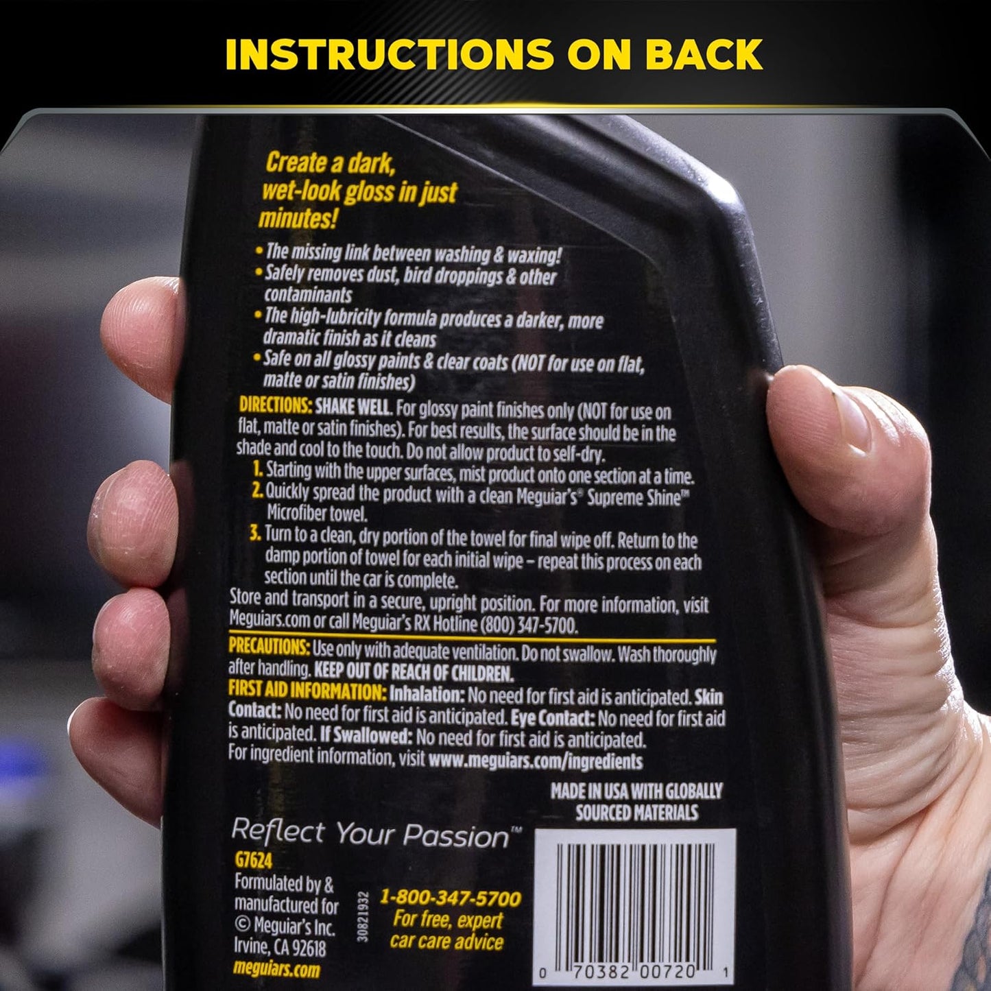 Meguiar's Gold Class High Gloss Premium Quik Detailer, High Lubricity Automotive Quick Detailer Spray that Preserves Wax and Leaves a Deep Dark Shine, 24 Oz Spray Bottle