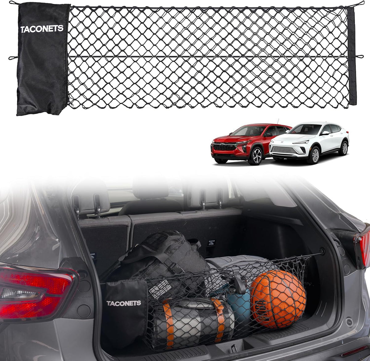 TacoNets Envelope Cargo Net for GMC Sierra & Chevy Silverado - Fits 2013-Current - Upgraded 5mm Bungee - Integrated Storage Bag - Heavy Duty Carabiners - Designed in USA