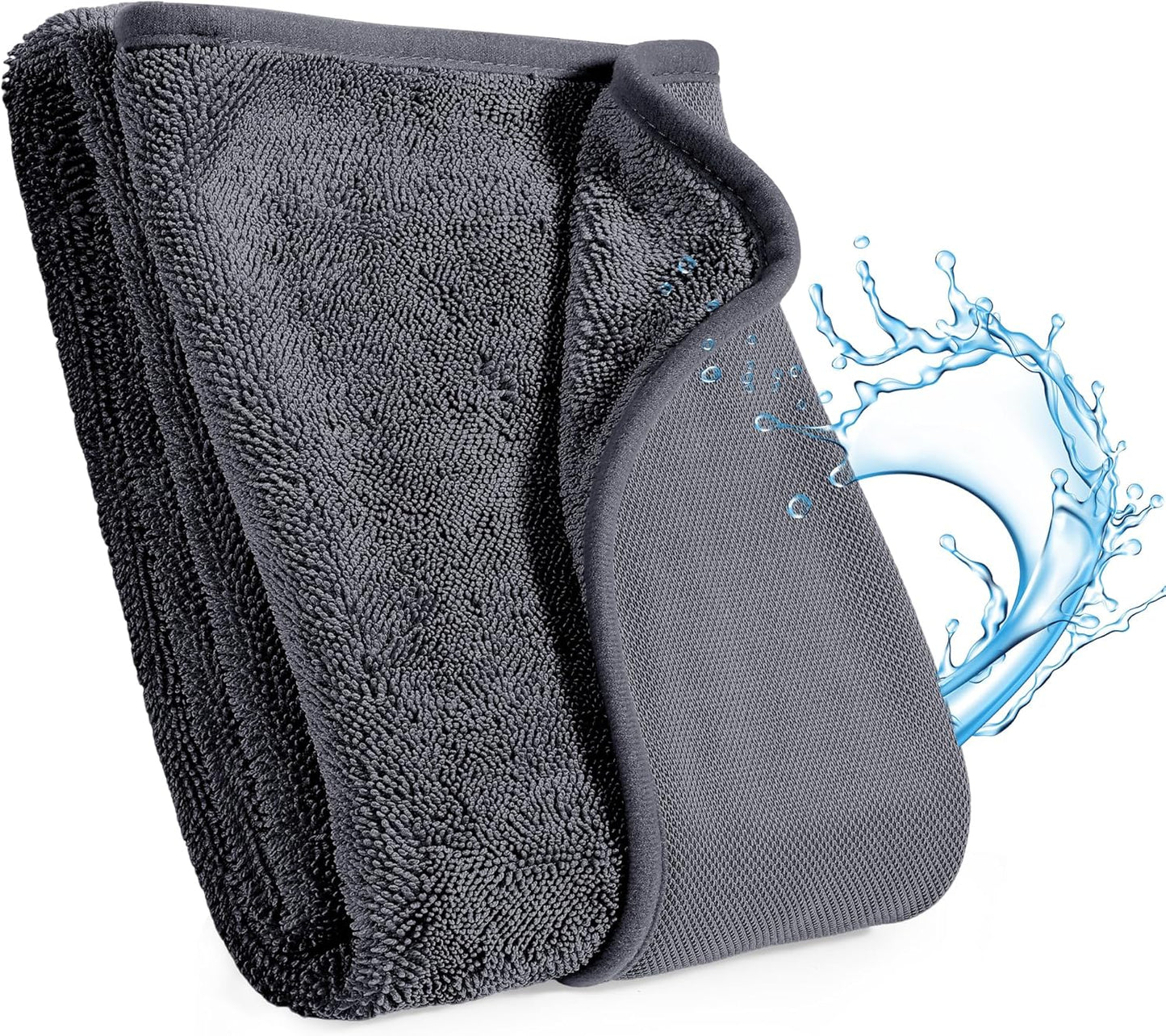 JOYMOOP Microfiber Towels for Cars, 2 Pack 35.4" x 23.6" Car Drying Towel, Dark Gray Reusable Car Towel, Quick Drying Car Microfiber Cleaning Cloth for RVs, SUVs, Trucks