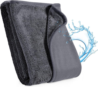 JOYMOOP Microfiber Towels for Cars, 2 Pack 35.4" x 23.6" Car Drying Towel, Dark Gray Reusable Car Towel, Quick Drying Car Microfiber Cleaning Cloth for RVs, SUVs, Trucks