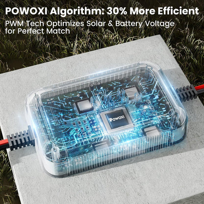 POWOXI Upgraded 7.5W-Solar-Battery-Trickle-Charger-Maintainer-12V Portable Waterproof Solar Panel Trickle Charging Kit for Car, Automotive, Motorcycle, Boat, Marine, RV,Trailer, Snowmobile, etc.