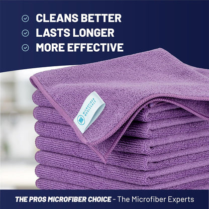 Microfiber Wholesale MW Pro 16x16 Auto Detailing Towels - Plush Car Drying Cloths for Wax Removal, Interiors & Body Shops - Scratch Free (Black, 12-Pack)