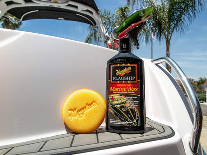 Meguiar's M6332 Flagship Premium Marine Wax, Easy to Use Boat Polish and Wax, Remove Scratches, Swirls, and Oxidation While Leaving Lasting Protection, 32 Oz Bottle