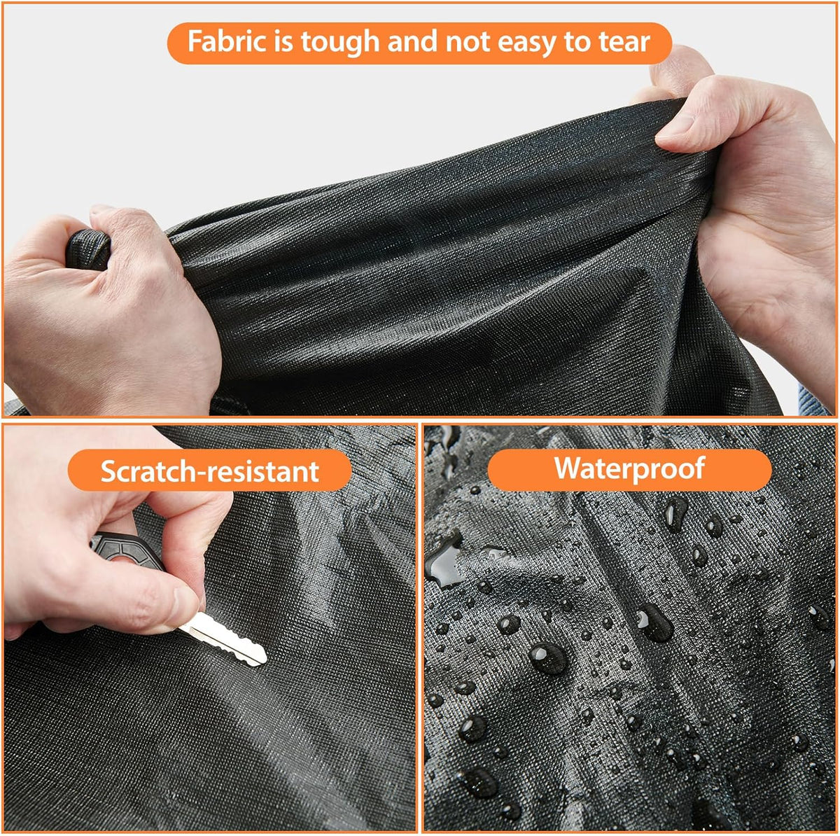 6 Layers Car Cover Waterproof All Weather Car Cover Waterproof All Weather, Outdoor Full Exterior Cover Rain Sun UV Snowproof Protection with Zipper Cotton for SUV (185-190inch)