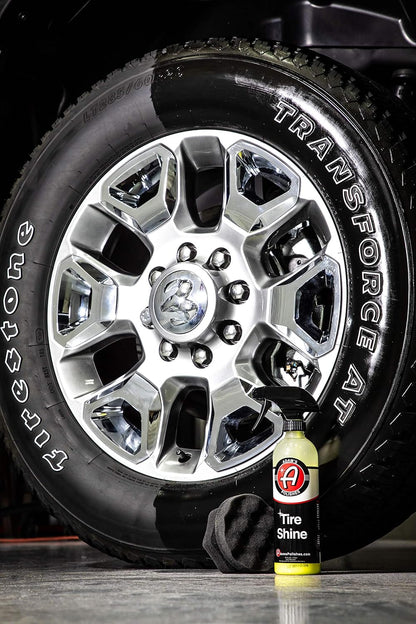 Adam's Tire Shine 16oz - Tire Dressing Spray with Added SIO2 for Rubber Protection, Gives A Glossy Wet Look & No Sling