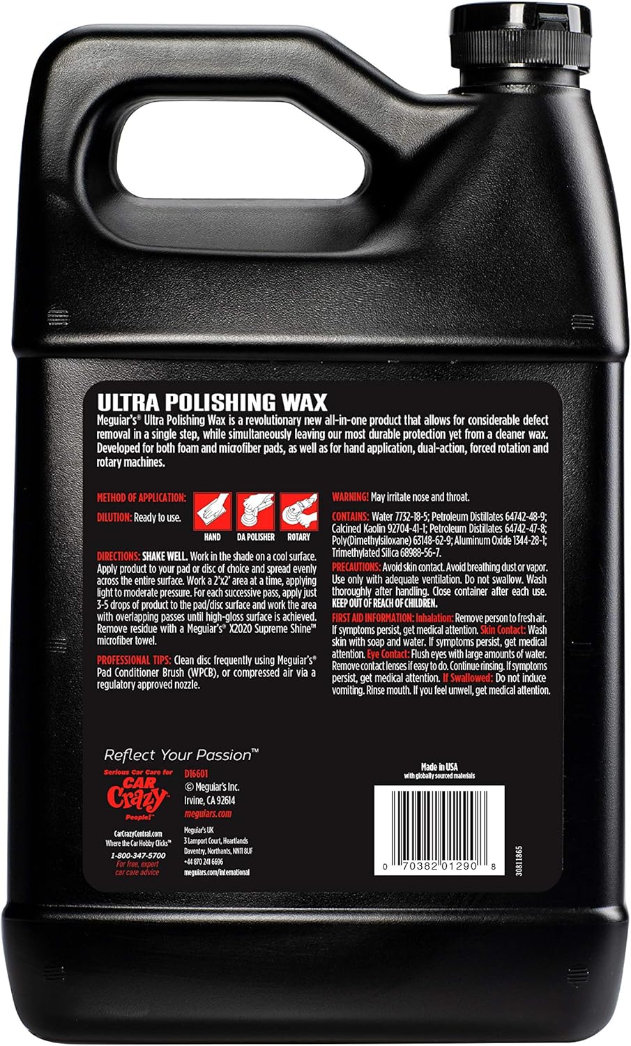 Meguiar's D15601 Synthetic X-Press Spray Wax for Car Detailing, Creates a Deep Shiny Look, Can Be Applied to Wet or Dried Paint and In Direct Sunlight, Moisture Rolls Off Waxed Paint, 1 Gallon