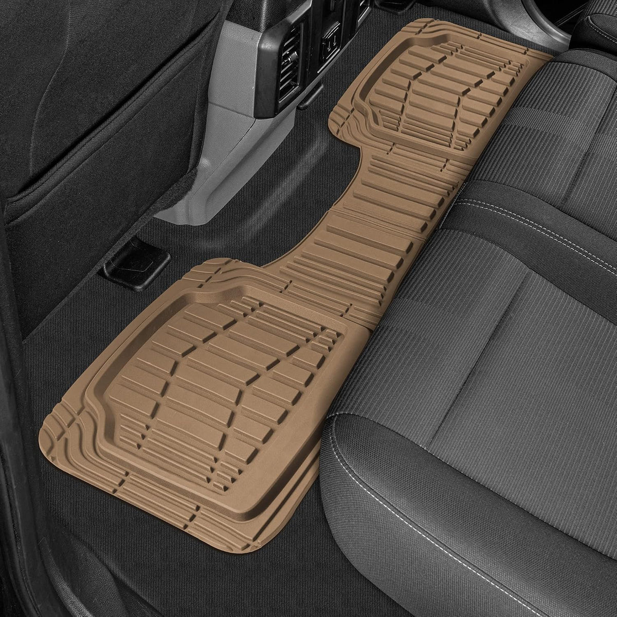 Cat® ToughRide™ Heavy-Duty 3 Piece Rubber All Season Floor Mats for Car Truck Van SUV, Black - Premium Trim to Fit Cars Floor Mat, All Weather Deep Dish Automotive Floor Mats, Total Dirt Protection