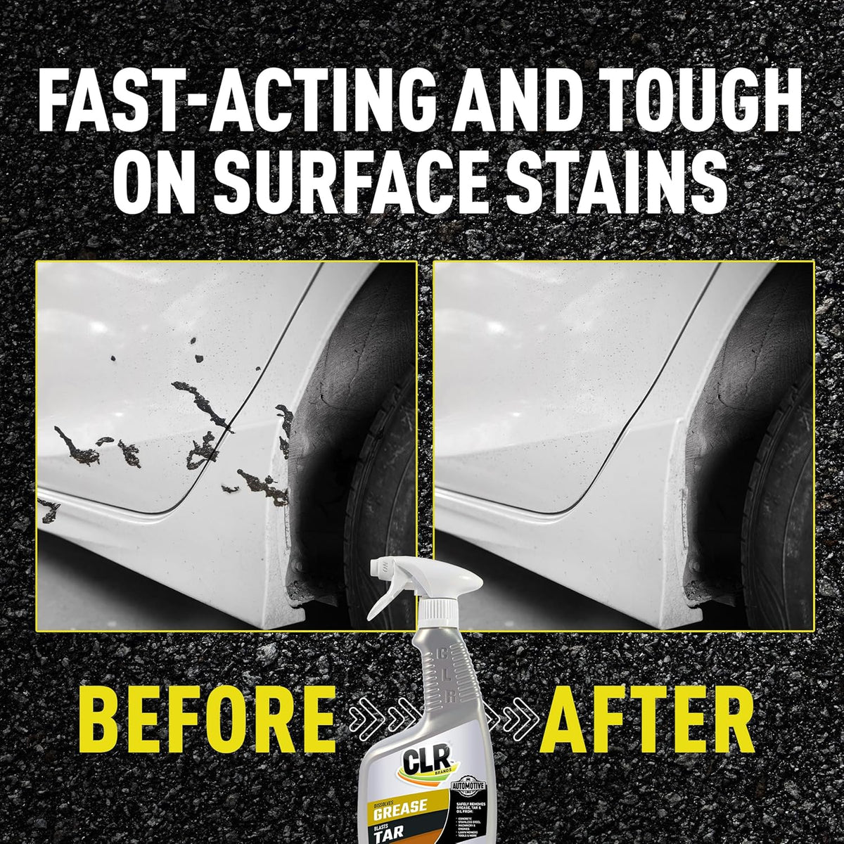 CLR Brands Automotive Grease, Tar & Oil Remover, 22 oz. Spray Bottle, Non-Abrasive, Dissolves Grease, Blasts Tar, Zaps Oil from Garage Floors and Machinery