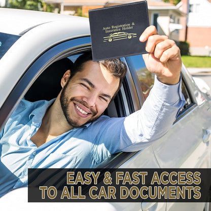 Andalus Auto Registration & Insurance Card Holder Pack of 2, Waterproof Essential Car Registration Holder with Hook & Loop Closure, Perfect for Every Vehicles Glove Boxes (White - 5 1/8" x 4 5/8")