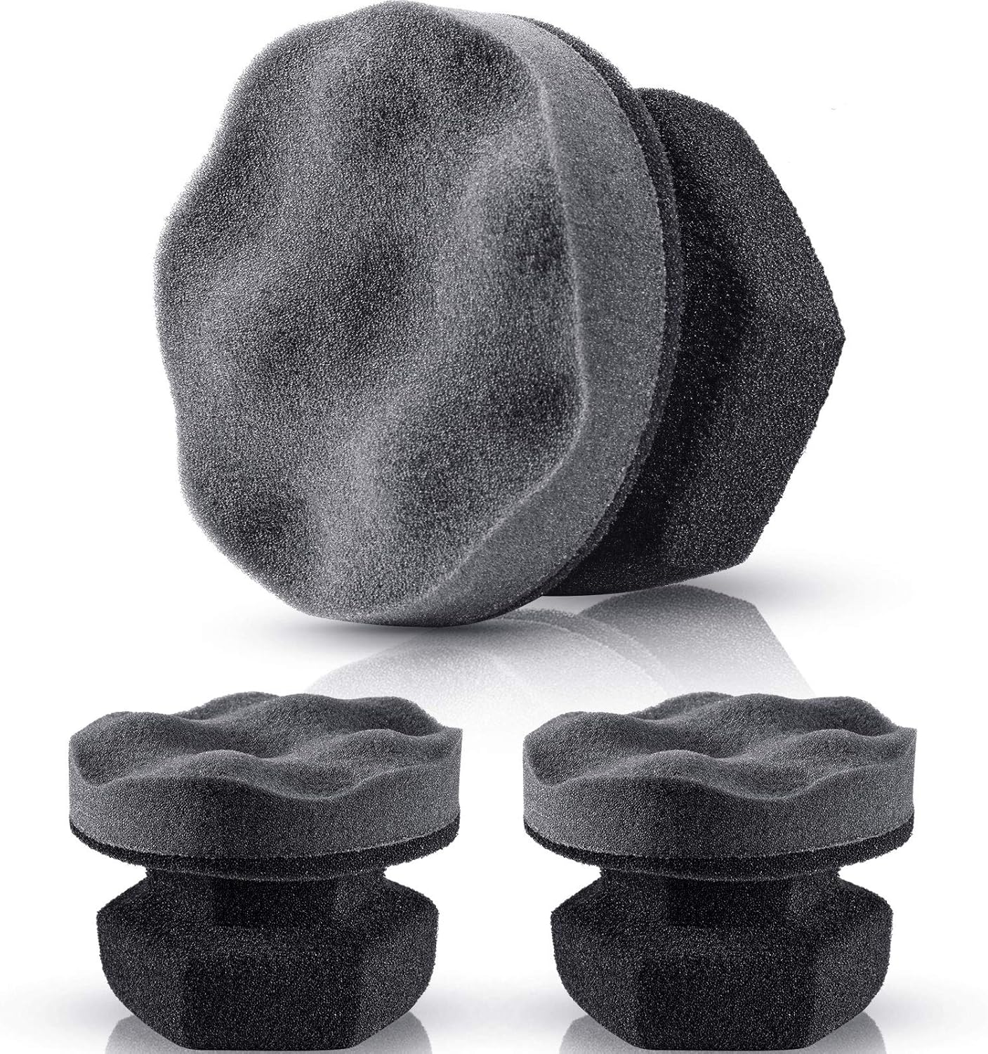 BBTO 3 Pieces Tire Shine Applicator Tire Dressing Applicator Pads Sponge Dressing Foam Gel Wet Car Detailing Reusable Cleaning Supplies for Car
