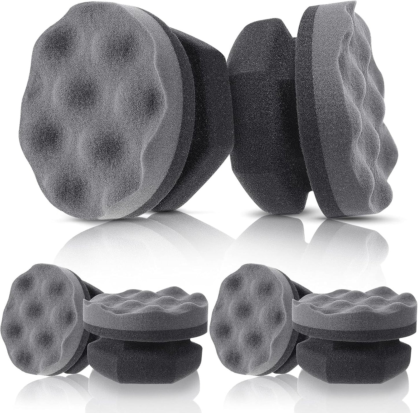 BBTO 6 Pcs Tire Hex Grip Dressing Applicator Washable Shine Applicator Dressing Pad Car Detailing Foam Sponge Reusable Cleaner Sponge for No Slip Tire