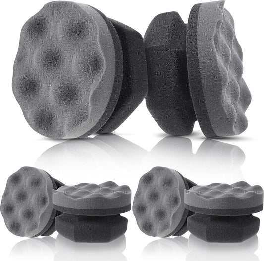 BBTO 6 Pcs Tire Hex Grip Dressing Applicator Washable Shine Applicator Dressing Pad Car Detailing Foam Sponge Reusable Cleaner Sponge for No Slip Tire