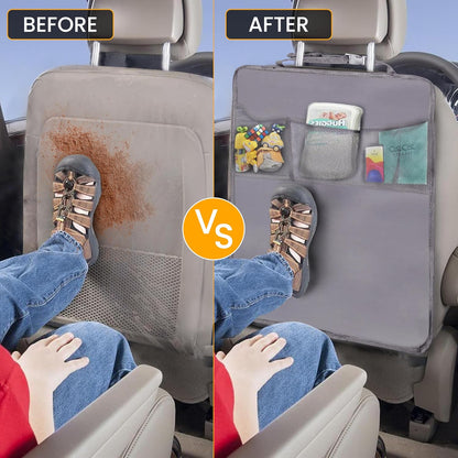EcoNour Car Kick Mats Back Seat Protector (2 Pack),Car Seat Protector & Backseat Organizer with Storage Pockets for Kids,Waterproof Back Seat Cover for Dirt,Mud & Scratch Protection Travel Accessories