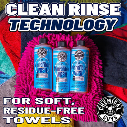 Chemical Guys Microfiber Cleaning Cloth and Car Wash Towel Detergent - Concentrated Cleaner for Towels, Microfiber Cloths, and Pads - Removes Dirt, Wax, Grease, Stains, Orange Scent - 16 oz