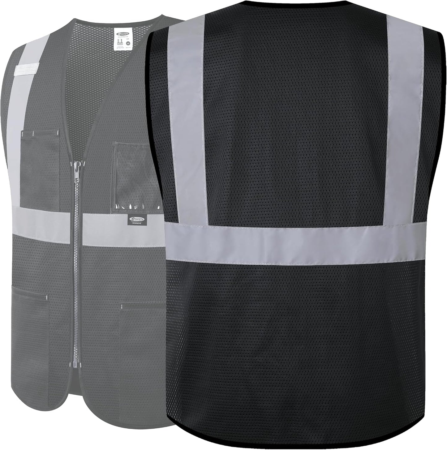 JKSafety Safety Vest for men women Hi Vis Vest with Pockets and Zipper High Visibility Meet ANSI Standard（BX310