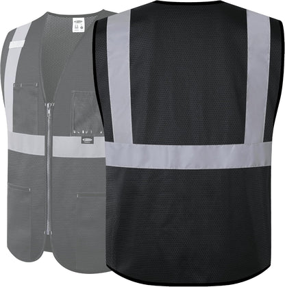 JKSafety Safety Vest for men women Hi Vis Vest with Pockets and Zipper High Visibility Meet ANSI Standard（BX310