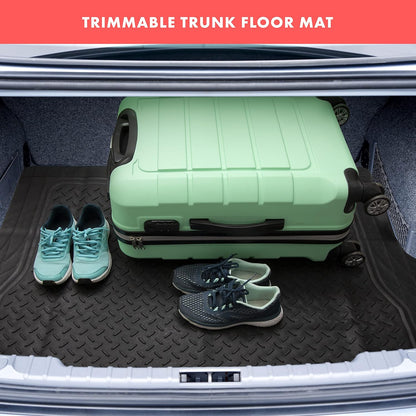 VaygWay Heavy Duty Cargo Liner Trunk Floor Mat – All Weather Trunk Protection Floor Mat - Black Rubber Trimmable Durable Cargo Auto Mat – Universal Fit Car SUV Truck Auto