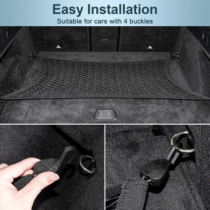 Elastic Cargo Net for SUV, Car Trunk Net Organizer with ABS Hook Storage Mesh Cargo Nets 27.5 x 19.6 inches for Truck Bed Tailgate Netting Accessories