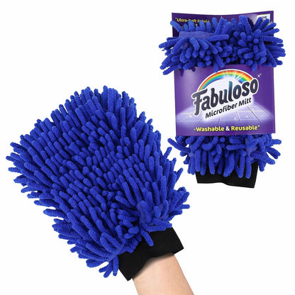 Fabuloso Microfiber Cleaning Mitt Glove, Lint-Free Scratch-Free Dusting and Washing for Furniture, Blinds, Baseboards, Shelves and Car Interior, One Size Fits All, Purple, 1 Count