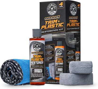 Chemical Guys Black Trim Restorer Gel for Exterior Plastic, Rubber, and Vinyl, Restores Faded Trim with Deep Black Finish, Controlled Application Formula, 16 Oz