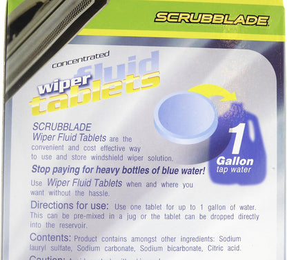 Scrubblade Windshield Wiper Fluid Tablets, Instant Car Windshield Cleaner, Window Glass Cleaner, 5-Pack