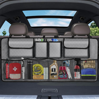 Car Trunk Organizer and Storage, Large Capacity Backseat Hanging Storage Accessories, Backseat Car Organizer for SUV/MPV/Truck (Black)