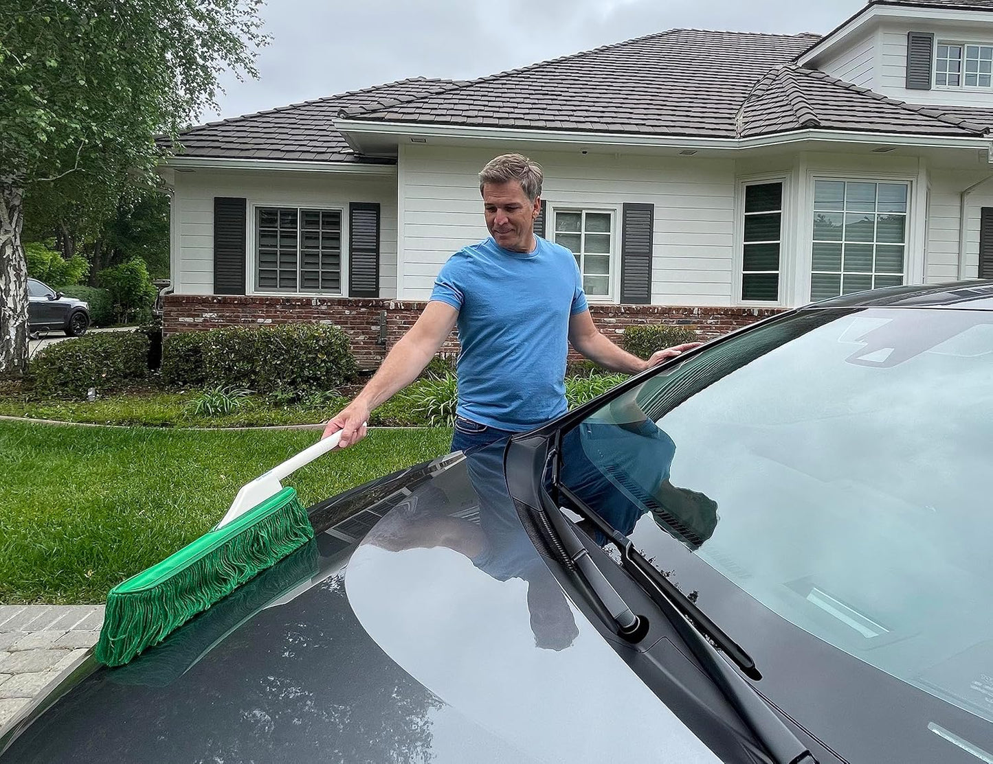 California Car Duster Plastic Handle with Green Mop 62457
