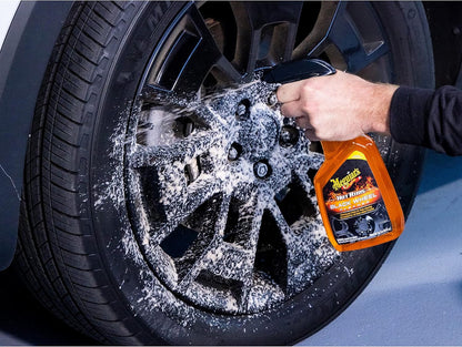 Meguiar's Hot Rims Aluminum Wheel Cleaner, Deep Foaming Rim Cleaner Spray Formulated to Effectively Clean Uncoated Polished Aluminum, Anodized, and Powder-Coated Wheels, 24 Oz
