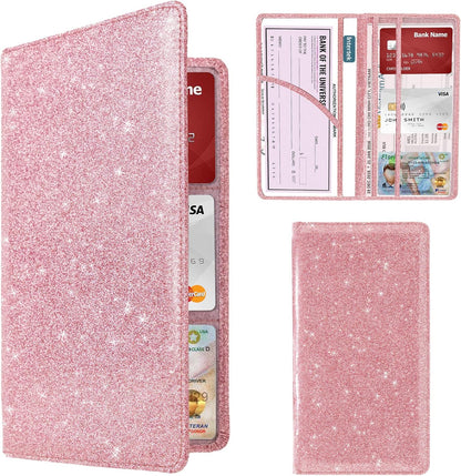 Car Registration and Insurance Holder Registration and Insurance Card Holder Car Essentials for Women Car Insurance and Registration Card Holder Men Pink Car Essentials (Bling Pink)