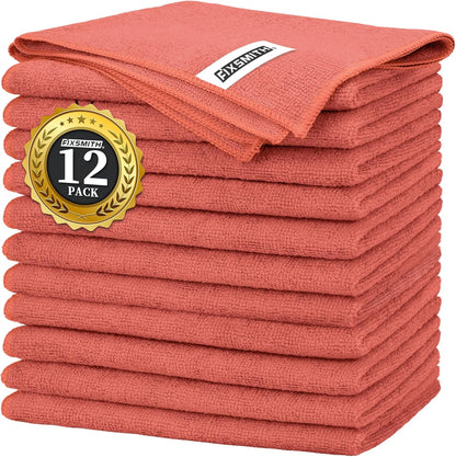 FIXSMITH Microfiber Cleaning Cloth - Pack of 50, Microfiber Towels for Cars 16 x 12 in, Highly Absorbent Cleaning Rags, Lint-Free, Streak-Free Cleaning Cloths for Car Kitchen Home Office