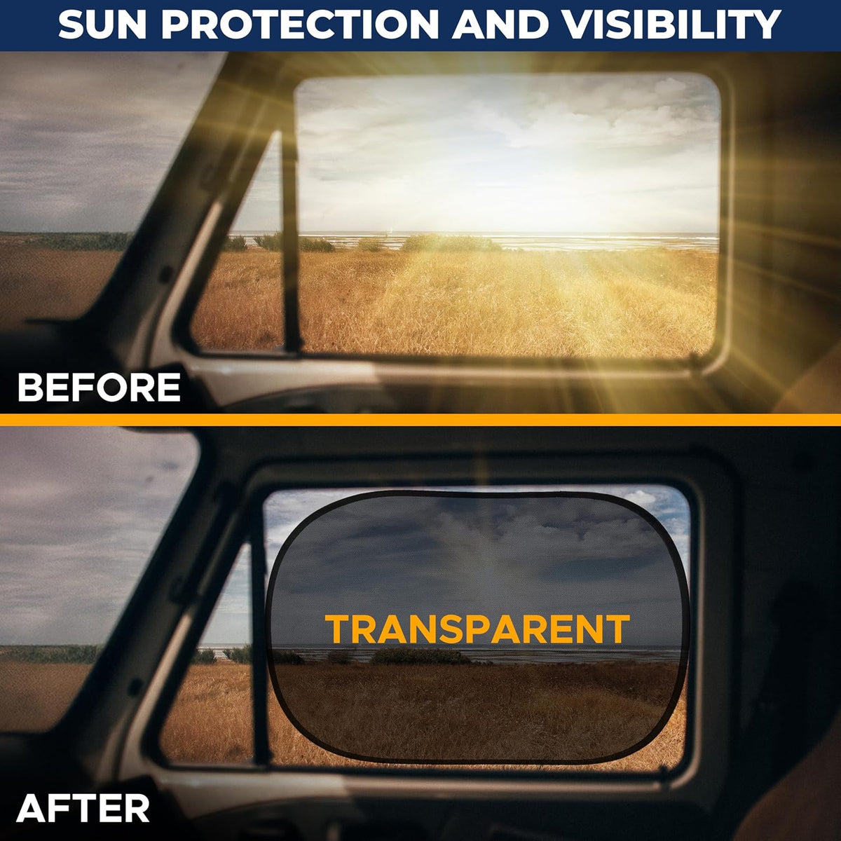 EcoNour Car Window Shades for Baby (4 Pack) | Protects Baby from Window Sun & Heat | Sun Shade Side Windows for Kids | Automotive Sun Protection from UV | Child Safety Accessories | Medium - 20"x12"