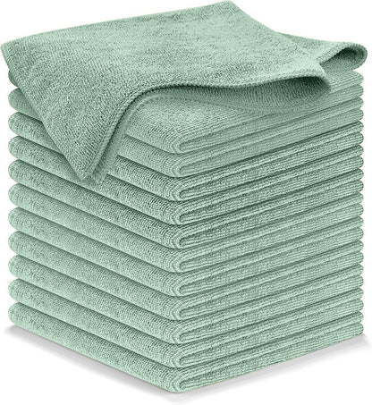 USANOOKS Microfiber Cleaning Cloth Grey - 12 Pcs (12.5"x12.5") - High Performance - 1200 Washes, Ultra Absorbent Microfiber Towel Weave Grime & Liquid for Streak-Free Mirror Shine - Car Washing Cloth