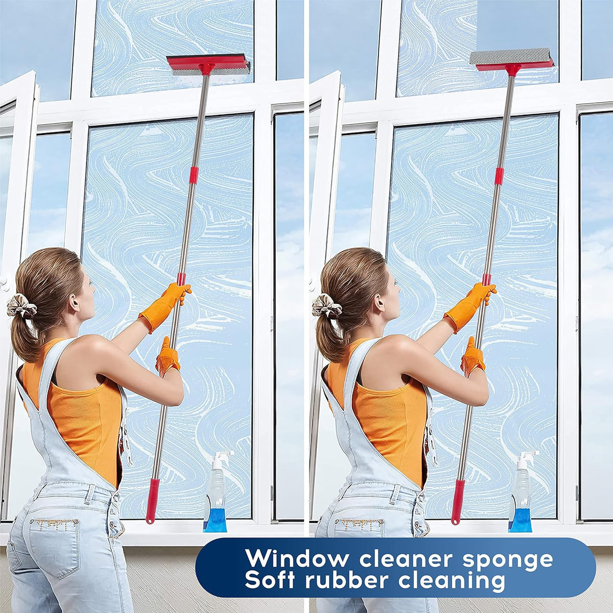 DSV Standard Window Squeegee for Window Cleaning, Window Cleaner Tool for Car Windshield, Shower Door, Boat | 2-in-1 Mini Squeegee for Home | Windshield Squeegee Kit for Car Windows