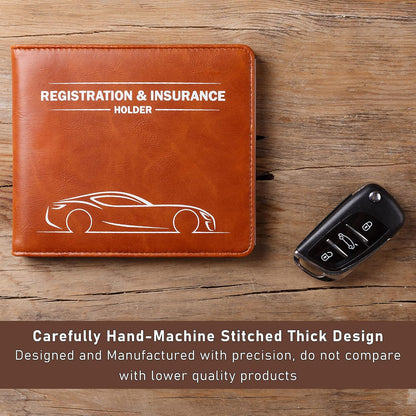 CANOPUS Car Registration & Insurance Holder with Magnetic Closure, Vehicle Document Organizer, Auto Glove Box Wallet, Includes 2 EZ Pass Strip Sets – Truck