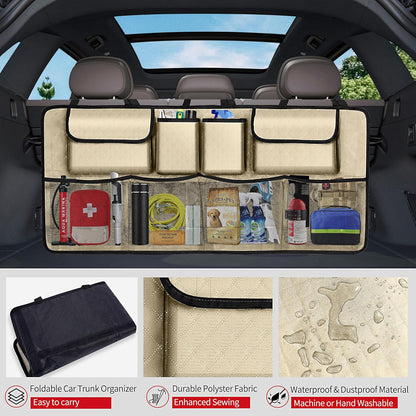 Car Trunk Organizer and Storage, Large Capacity Backseat Hanging Storage Accessories, Backseat Car Organizer for SUV/MPV/Truck (Black)