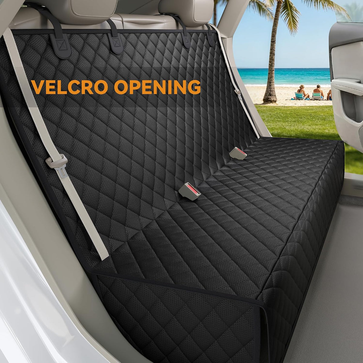 PETICON Waterproof Scratchproof Pet Bench Seat Covers for Cars, SUVs, Nonslip Durable Back Seat Cover for Dogs, 600D Oxford Fabric, Machine Washable