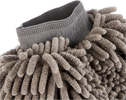 Amazon Basics Absorbent Microfiber Car Wash Drying Mitts, 2 Pack, Gray, 10.44" L x 9.06" W