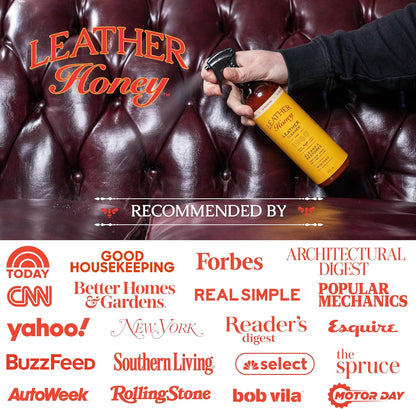 Leather Honey Leather Cleaner: Non-Toxic Leather Care Made in the USA Since 1968. Deep Cleans Leather, Faux & Vinyl - Couches, Car Seats, Purses, Tack, Shoes & Bags. Safe Any Colors & White Leather