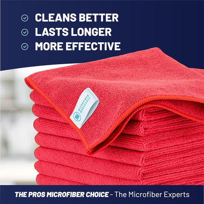 Microfiber Wholesale MW Pro 16x16 Auto Detailing Towels - Plush Car Drying Cloths for Wax Removal, Interiors & Body Shops - Scratch Free (Black, 12-Pack)