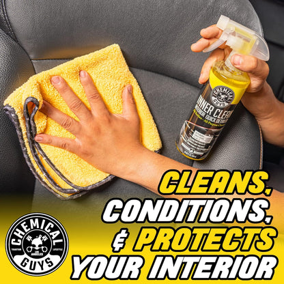 Chemical Guys InnerClean Interior Quick Detailer Cleaner and Protectant for Dashboards Door Panels Seats Trim and Surfaces Non Greasy Interior Car Cleaning Spray and Interior Detailer Spray 16 oz