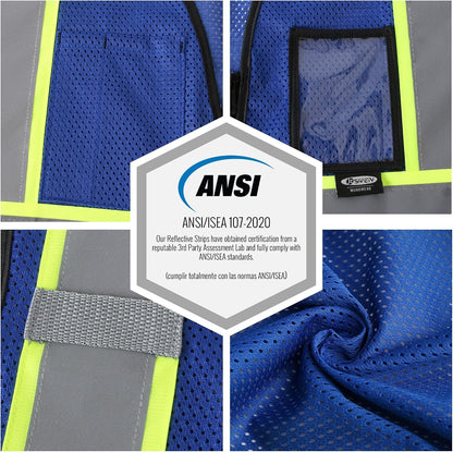 JKSafety Safety Vest for men women Hi Vis Vest with Pockets and Zipper High Visibility Meet ANSI Standard（BX310