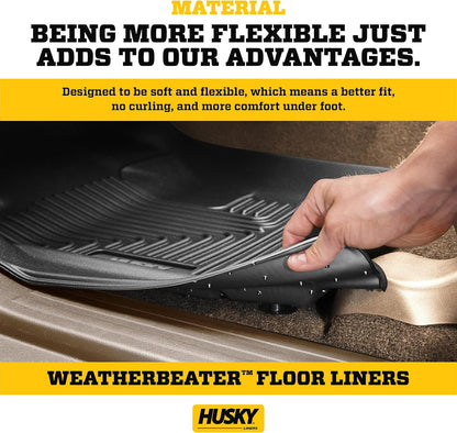 Husky Liners Weatherbeater Floor Mats | Fits 2013 - 2024 Toyota 4Runner; 2014 - 2024 Lexus GX460 | Front & 2nd Row, 3-pc Black - 99571