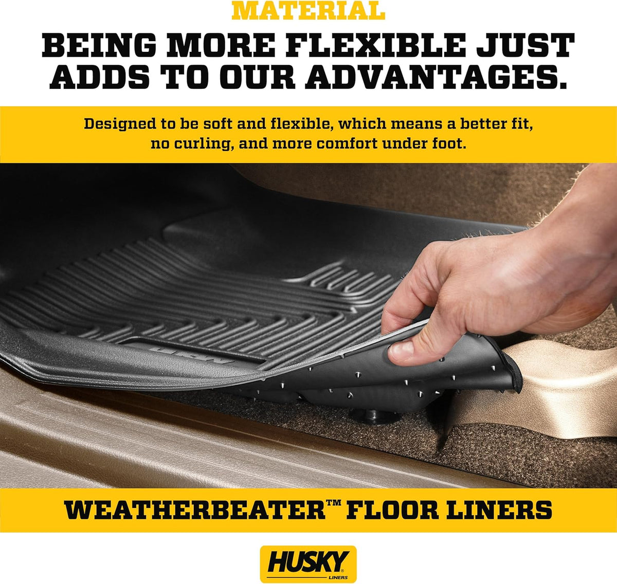 Husky Liners Weatherbeater Floor Mats | Fits 2009-2013 Honda Fit | Front & 2nd Row, 3-pc Black - 98491