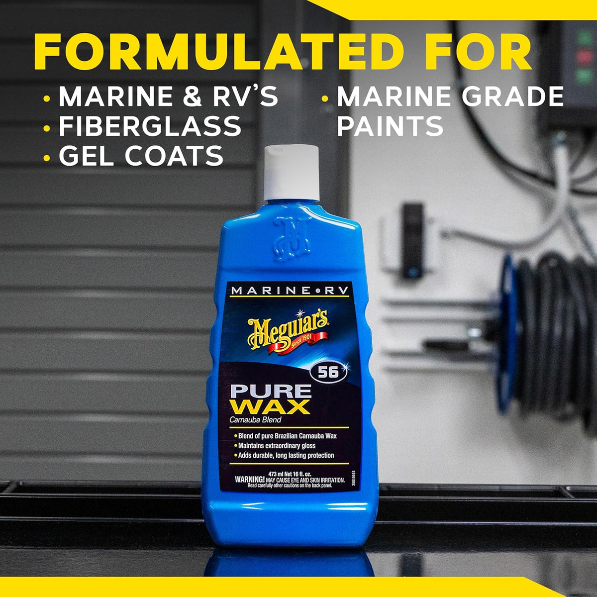 Meguiar’s Marine/Rv Pure Wax Carnauba Blend, Boat Wax/Marine Wax, Boat Polish That Delivers Long-Lasting Protection; Use On Gel Coat, Fiberglass And Painted Finishes On Boats And Rvs - 16 Oz Bottle