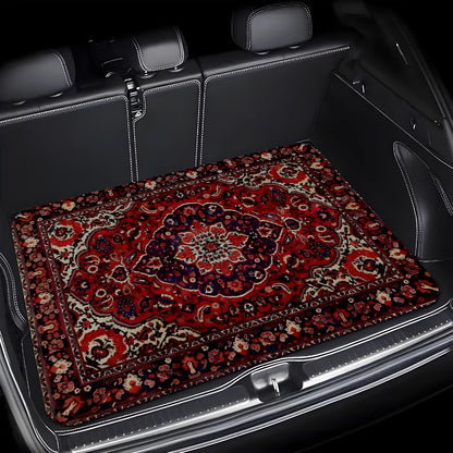 Universal Car Trunk Mat 29" x 39",Purple Colorful Flowers All Weather Trunk Protection Cargo Liner, Durable Cargo Mat Rear Trunk Liner,Stylish Vehicle Interior Accessories Suitable for Most Car Models