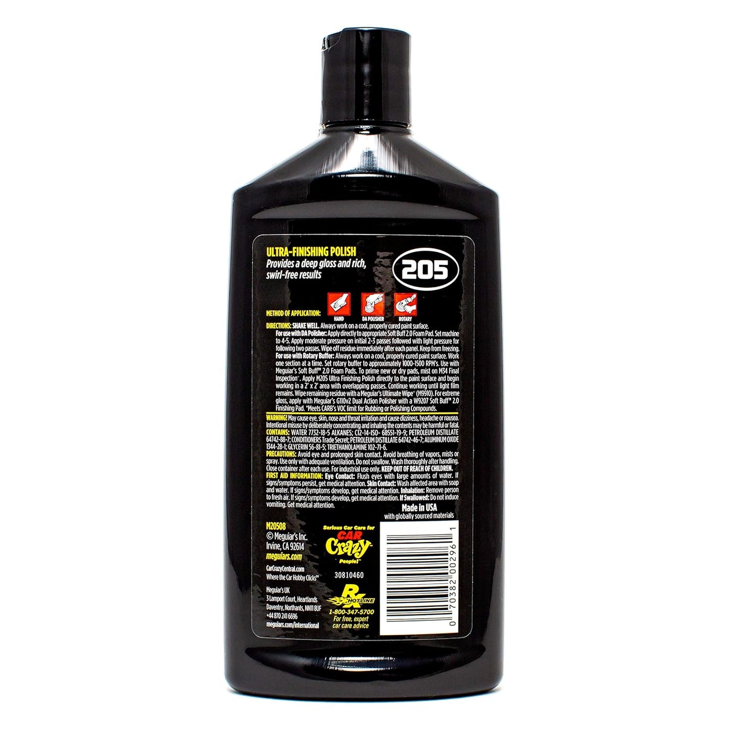 Meguiar’s Mirror Glaze M105 Ultra-Cut Compound, Car Rubbing Compound for Removing Scratches and Heavy Swirls While Adding Shine, Safe and Effective on All Glossy Car Paint and Clear Coats, 8 oz