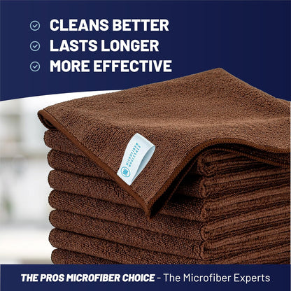 Microfiber Wholesale MW Pro 16x16 Auto Detailing Towels - Plush Car Drying Cloths for Wax Removal, Interiors & Body Shops - Scratch Free (Black, 12-Pack)