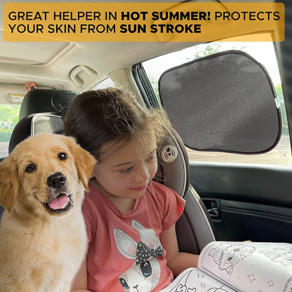 EcoNour Car Window Shades for Baby (4 Pack) | Protects Baby from Window Sun & Heat | Sun Shade Side Windows for Kids | Automotive Sun Protection from UV | Child Safety Accessories | Medium - 20"x12"
