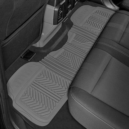 Motor Trend FlexTough Performance All Weather Rubber Car Mats with Cargo Liner - Full Set Front & Rear Floor Mats for Cars Truck SUV, Automotive Floor Mats (Black)